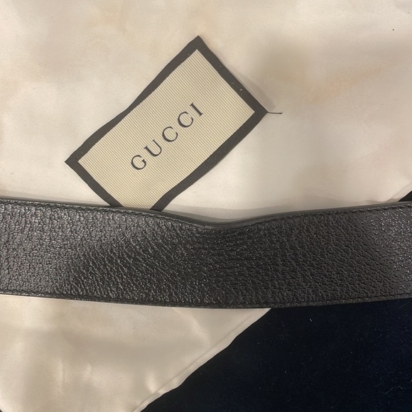 Authentic Gucci Wide leather belt with Double G buckle - Picture 3 of 8